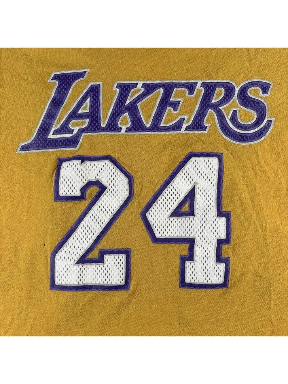 Adidas Lakers Kobe Bryant 24 yellow cotton t-shirt